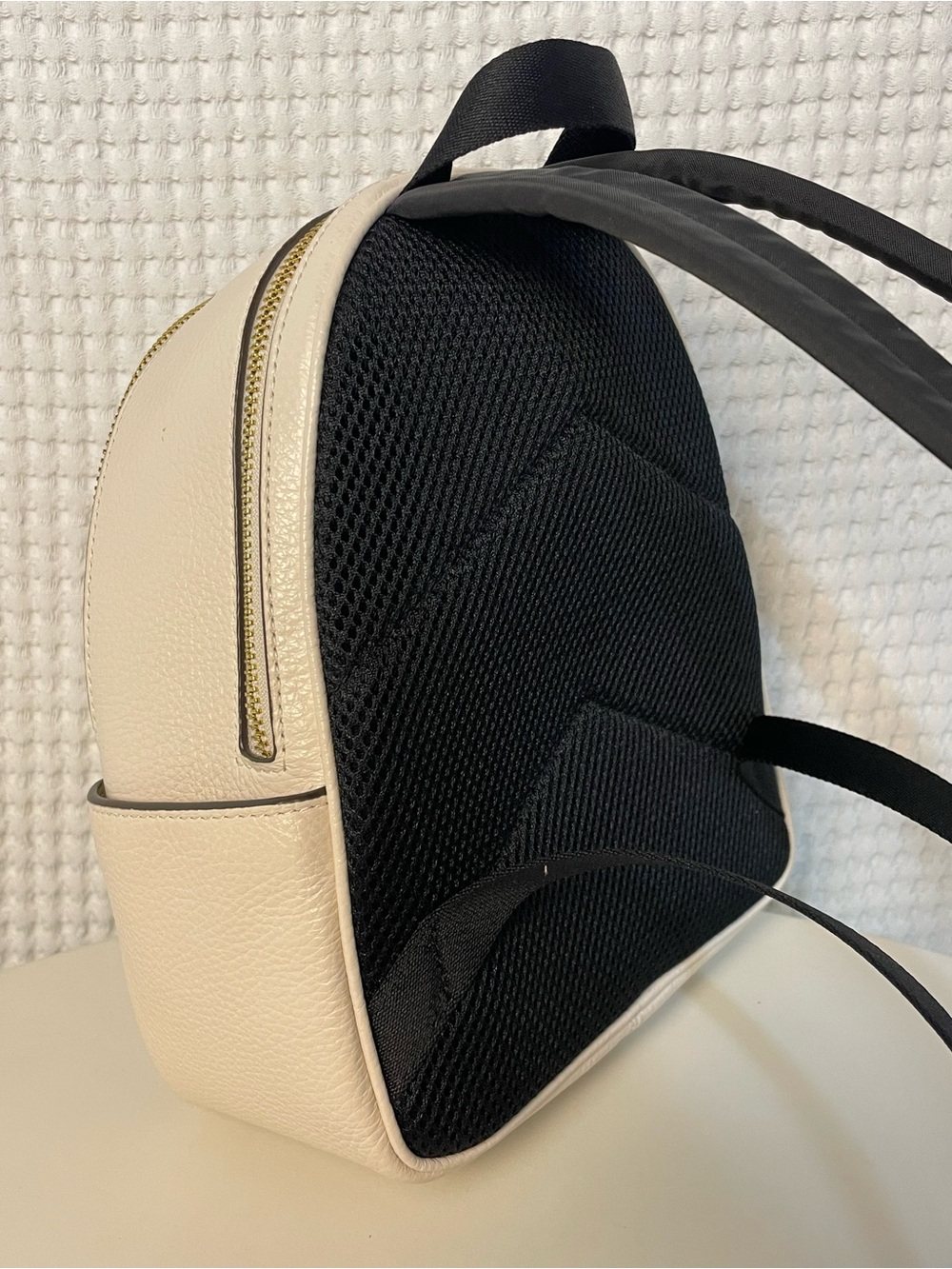 COACH, LIKE NEW Cream Pebble Leather Mini Court Backpack Bag - Picture 12 of 13